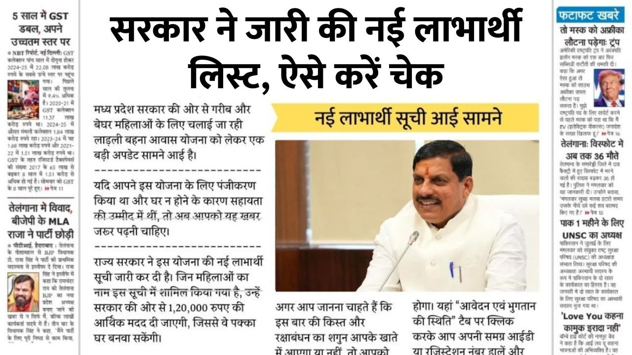 Ladli Behna Awas Yojana List